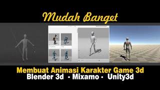 rigging, animation, import animasi karakter 3d ke unity3d