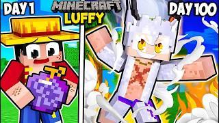  I Survived 100 Days as LUFFY in Minecraft..