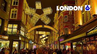 2024 London Christmas Lights Walk  WEST END Christmas Lights Tour | Central London Walking Tour HDR