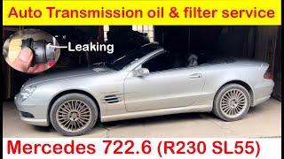 Mercedes R230 - How to change transmission oil & filter + electrical pass through O rings. Fix leak.