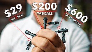 Lav Mic Comparison // $29 FTF Gear vs. $200 Tascam DR-10L vs. $600 Sennheiser G4