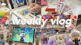 weekly vlog  stationerypal haul, going out, playing genshin impact, drawing