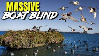 7 SPECIES FROM A MASSIVE BOAT BLIND!! (DIVER DUCK HUNTING BIG WATER)