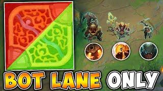 LEAGUE OF LEGENDS BUT WE WIN BY ONLY GOING BOT LANE (CAMP 1 LANE)