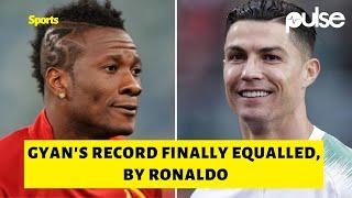 Ronaldo catches up with Asamoah Gyan's record!