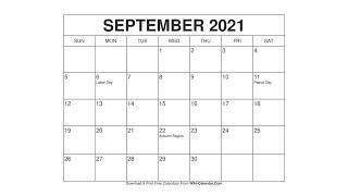 Printable September 2021 Calendar Templates with Holidays - Wiki Calendar