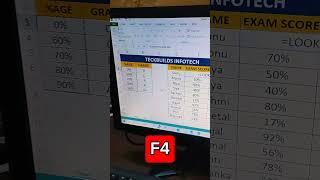 Auto Grade using Lookup Formula  #lookup #formula #excel #exceltricks #exceltutorial #shortvideo