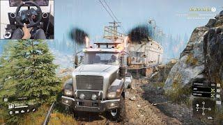 Caterpillar CT680 - Oversized construction trailer - SnowRunner | Logitech g29 gameplay