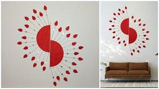 Beautiful Wall Decor Idea With Glitter Paper // DIY wall hanging idea //  easy wall decoration .