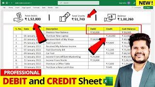 How To Make Professional DEBIT and CREDIT Sheet in MS Excel ?