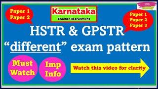 | WARNING! HSTR & GPSTR CET have different exam pattern - Important Information