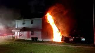 Newark Ohio Fire Department House Fire 154 S. 6th St Command View with Radio Traffic and Helmet Cam