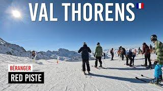 Skiing red piste 'Béranger' in Val Thorens, Les 3 Vallées