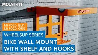 Bike Wall Mount Rack with Shelf and Hooks | MI-9020BLK MI-9020ORG Features