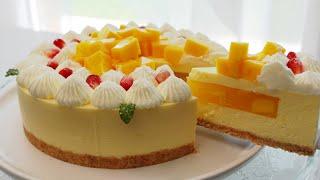  【NO BAKE】Mango Mousse Cake l 6 inches Recipe