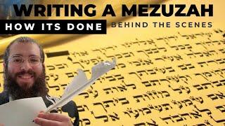 Writing a Mezuzah at the Sofer Center. How a Mezuzah is written. How to make / write a Mezuzah.