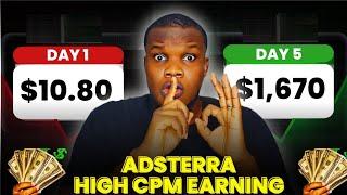 Adsterra Earning Tr!cks | $160 Per 50 Clicks | Adsterra High CPM 2025 - Live Proof 