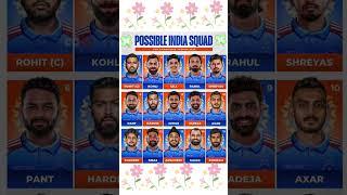 Possible India Squad for Champions trophy 2025 #championtrophy #championtrophy2025 #championsleague