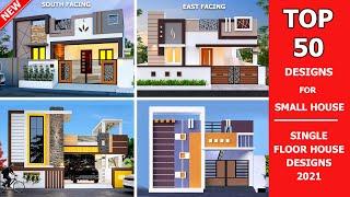 Amazing 50 Single Floor House Front View Elevation Designs 2021 | Middle Class Village House Design