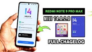 Redmi Note 9 Pro Max MIUI 14.0.2.0 (MIUI 14) Update Full Changelog | Redmi Note 9 Pro New Update