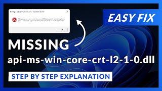 api-ms-win-core-crt-l2-1-0.dll Error Windows 11 | 2 Ways To FIX | 2021