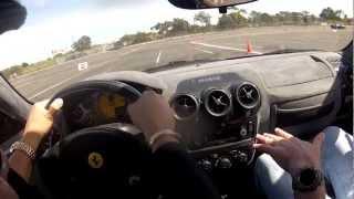 Dave Addi racing Ferrari around the track