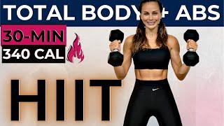 30-MIN INTENSE HIIT WORKOUT WITH WEIGHTS / TOTAL BODY SCULPT, WEIGHT LOSS  + ABS