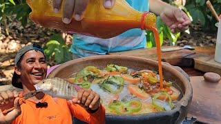 VARIOUS SPECIES OF FISH IN THE BAY, FISHING AND PREPARING