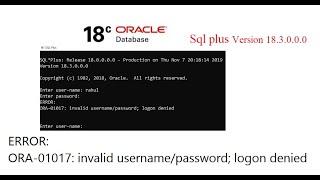 How to change Oracle Database 18c, sql plus username and password using cmd