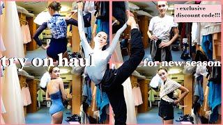 Trying on NEW LEOTARDS and warmups! Ballerina try on haul video 