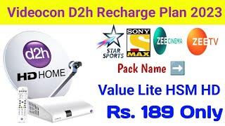 Videocon D2H Recharge Plan 2023 | Videocon D2H Value Lite HSM HD Pack | Videocon D2H New Offer