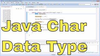 20 - The Character Data Type in Java Programming