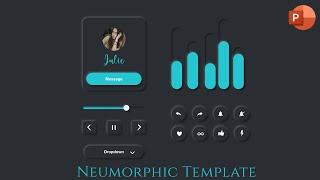 Neumorphic PowerPoint Template | Neumorphism Part-1 | Dark theme Neumorphism