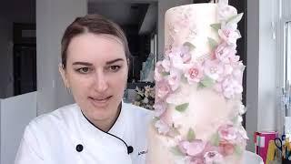 Wafer Paper Flowers Wedding Cake Decoration FB Live Demonstration/Tutorial