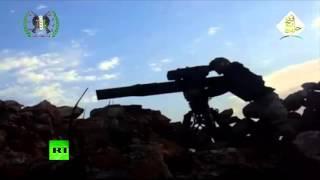 TOW missile v T 90, direct hit  Probably first ever footage from Syrian battleground