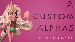 How to Create CUSTOM ALPHAS in Zbrush - 60 Second Tutorial