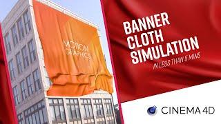 Create a Banner Simulation in Cinema4D in Less than 5 mins. #clothsimulation  #cinema4d #graphics