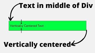 How to Vertically Align Text in Middle inside a Div | Align text in Center in HTML