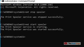 Stop , start or restart print spooler service in Windows 11