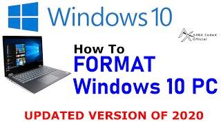 How to Format Windows 10 PC | Updated Version 2020 Windows| ARBX CodeX 2020