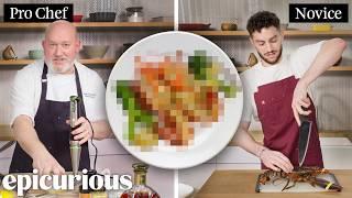 Pro Chef & Amateur Cook Try to Make Lobster with No Recipe | On the Spot | Epicurious