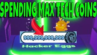 SPENDING 1T TECH COINS ON HACKER EGGS*GLITCH UPDATE PET SIM X