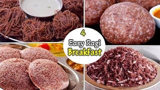 breakfastக்கு ராகி மாவில் 4 வகை சத்தான உணவு இப்டி செய்ங்க வேலை ரொம்ப ஈசி| 4 Ragi Breakfast Recipe