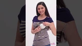 Milk Nursingwear's Striped Solid Yoke Nursing Top - How it Works