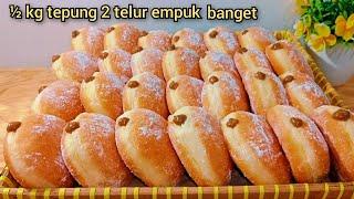 Donat bomboloni ½ kg tepung 2 telur empuk banget