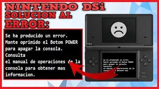 Nintendo DSi  Se ha producido un error manten oprimido el botom POWER - SOLUCION!!!