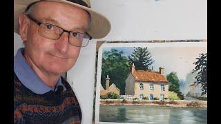 Colinsteedart. A Watercolour Tutorial and Real-time Demonstration. Cottage on the river Steeping.