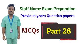 Staff Nurse Previous Year Solved Paper with Answers || All Questions For Upcoming Nursing Exam 2022