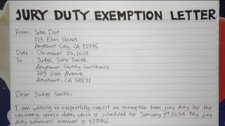 How To Write A Jury Duty Exemption Request Letter Step by Step Guide | Writing Practices