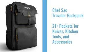 The perfect travel companion for the modern-day chef - The Chef Sac Traveler Knife Backpack!